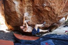 Bouldering in Hueco Tanks on 08/31/2019 with Blue Lizard Climbing and Yoga

Filename: SRM_20190831_1204200.jpg
Aperture: f/4.0
Shutter Speed: 1/320
Body: Canon EOS-1D Mark II
Lens: Canon EF 16-35mm f/2.8 L