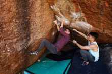 Bouldering in Hueco Tanks on 11/10/2019 with Blue Lizard Climbing and Yoga

Filename: SRM_20191110_1223310.jpg
Aperture: f/5.6
Shutter Speed: 1/250
Body: Canon EOS-1D Mark II
Lens: Canon EF 16-35mm f/2.8 L