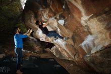 Bouldering in Hueco Tanks on 11/17/2019 with Blue Lizard Climbing and Yoga

Filename: SRM_20191117_1204230.jpg
Aperture: f/8.0
Shutter Speed: 1/250
Body: Canon EOS-1D Mark II
Lens: Canon EF 16-35mm f/2.8 L
