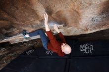 Bouldering in Hueco Tanks on 11/17/2019 with Blue Lizard Climbing and Yoga

Filename: SRM_20191117_1547320.jpg
Aperture: f/5.0
Shutter Speed: 1/250
Body: Canon EOS-1D Mark II
Lens: Canon EF 16-35mm f/2.8 L