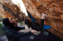 Bouldering in Hueco Tanks on 11/23/2019 with Blue Lizard Climbing and Yoga

Filename: SRM_20191123_1233250.jpg
Aperture: f/5.0
Shutter Speed: 1/250
Body: Canon EOS-1D Mark II
Lens: Canon EF 16-35mm f/2.8 L