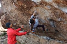Bouldering in Hueco Tanks on 11/24/2019 with Blue Lizard Climbing and Yoga

Filename: SRM_20191124_1008520.jpg
Aperture: f/6.3
Shutter Speed: 1/250
Body: Canon EOS-1D Mark II
Lens: Canon EF 50mm f/1.8 II