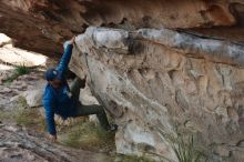 Bouldering in Hueco Tanks on 11/24/2019 with Blue Lizard Climbing and Yoga

Filename: SRM_20191124_1012270.jpg
Aperture: f/6.3
Shutter Speed: 1/250
Body: Canon EOS-1D Mark II
Lens: Canon EF 50mm f/1.8 II