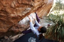 Bouldering in Hueco Tanks on 11/24/2019 with Blue Lizard Climbing and Yoga

Filename: SRM_20191124_1331570.jpg
Aperture: f/4.0
Shutter Speed: 1/250
Body: Canon EOS-1D Mark II
Lens: Canon EF 16-35mm f/2.8 L