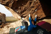 Bouldering in Hueco Tanks on 11/27/2019 with Blue Lizard Climbing and Yoga

Filename: SRM_20191127_0952451.jpg
Aperture: f/7.1
Shutter Speed: 1/250
Body: Canon EOS-1D Mark II
Lens: Canon EF 16-35mm f/2.8 L