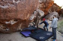 Bouldering in Hueco Tanks on 12/06/2019 with Blue Lizard Climbing and Yoga

Filename: SRM_20191206_1018350.jpg
Aperture: f/4.5
Shutter Speed: 1/250
Body: Canon EOS-1D Mark II
Lens: Canon EF 16-35mm f/2.8 L