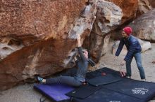 Bouldering in Hueco Tanks on 12/06/2019 with Blue Lizard Climbing and Yoga

Filename: SRM_20191206_1018580.jpg
Aperture: f/4.5
Shutter Speed: 1/250
Body: Canon EOS-1D Mark II
Lens: Canon EF 16-35mm f/2.8 L