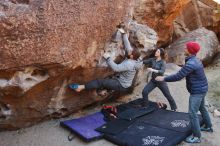 Bouldering in Hueco Tanks on 12/06/2019 with Blue Lizard Climbing and Yoga

Filename: SRM_20191206_1021090.jpg
Aperture: f/4.5
Shutter Speed: 1/250
Body: Canon EOS-1D Mark II
Lens: Canon EF 16-35mm f/2.8 L