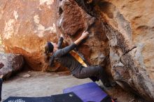 Bouldering in Hueco Tanks on 12/06/2019 with Blue Lizard Climbing and Yoga

Filename: SRM_20191206_1025330.jpg
Aperture: f/4.0
Shutter Speed: 1/250
Body: Canon EOS-1D Mark II
Lens: Canon EF 16-35mm f/2.8 L
