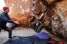 Bouldering in Hueco Tanks on 12/06/2019 with Blue Lizard Climbing and Yoga

Filename: SRM_20191206_1025370.jpg
Aperture: f/4.0
Shutter Speed: 1/250
Body: Canon EOS-1D Mark II
Lens: Canon EF 16-35mm f/2.8 L