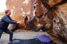 Bouldering in Hueco Tanks on 12/06/2019 with Blue Lizard Climbing and Yoga

Filename: SRM_20191206_1025400.jpg
Aperture: f/4.0
Shutter Speed: 1/250
Body: Canon EOS-1D Mark II
Lens: Canon EF 16-35mm f/2.8 L