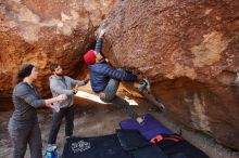 Bouldering in Hueco Tanks on 12/06/2019 with Blue Lizard Climbing and Yoga

Filename: SRM_20191206_1028120.jpg
Aperture: f/4.5
Shutter Speed: 1/250
Body: Canon EOS-1D Mark II
Lens: Canon EF 16-35mm f/2.8 L