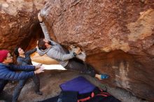 Bouldering in Hueco Tanks on 12/06/2019 with Blue Lizard Climbing and Yoga

Filename: SRM_20191206_1029570.jpg
Aperture: f/4.5
Shutter Speed: 1/250
Body: Canon EOS-1D Mark II
Lens: Canon EF 16-35mm f/2.8 L