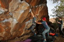 Bouldering in Hueco Tanks on 12/06/2019 with Blue Lizard Climbing and Yoga

Filename: SRM_20191206_1250380.jpg
Aperture: f/8.0
Shutter Speed: 1/250
Body: Canon EOS-1D Mark II
Lens: Canon EF 16-35mm f/2.8 L