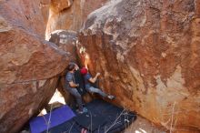 Bouldering in Hueco Tanks on 12/06/2019 with Blue Lizard Climbing and Yoga

Filename: SRM_20191206_1358050.jpg
Aperture: f/4.0
Shutter Speed: 1/250
Body: Canon EOS-1D Mark II
Lens: Canon EF 16-35mm f/2.8 L