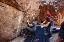 Bouldering in Hueco Tanks on 12/06/2019 with Blue Lizard Climbing and Yoga

Filename: SRM_20191206_1416570.jpg
Aperture: f/3.5
Shutter Speed: 1/250
Body: Canon EOS-1D Mark II
Lens: Canon EF 16-35mm f/2.8 L