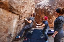 Bouldering in Hueco Tanks on 12/06/2019 with Blue Lizard Climbing and Yoga

Filename: SRM_20191206_1417000.jpg
Aperture: f/3.5
Shutter Speed: 1/250
Body: Canon EOS-1D Mark II
Lens: Canon EF 16-35mm f/2.8 L