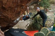 Bouldering in Hueco Tanks on 12/11/2019 with Blue Lizard Climbing and Yoga

Filename: SRM_20191211_1623510.jpg
Aperture: f/4.5
Shutter Speed: 1/320
Body: Canon EOS-1D Mark II
Lens: Canon EF 50mm f/1.8 II