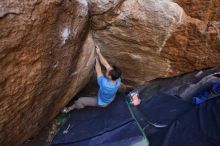 Bouldering in Hueco Tanks on 12/14/2019 with Blue Lizard Climbing and Yoga

Filename: SRM_20191214_1527080.jpg
Aperture: f/3.5
Shutter Speed: 1/250
Body: Canon EOS-1D Mark II
Lens: Canon EF 16-35mm f/2.8 L