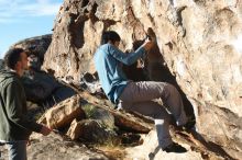 Bouldering in Hueco Tanks on 12/16/2019 with Blue Lizard Climbing and Yoga

Filename: SRM_20191216_1006510.jpg
Aperture: f/4.0
Shutter Speed: 1/320
Body: Canon EOS-1D Mark II
Lens: Canon EF 50mm f/1.8 II
