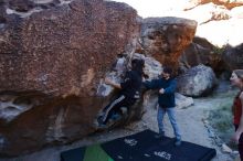 Bouldering in Hueco Tanks on 12/19/2019 with Blue Lizard Climbing and Yoga

Filename: SRM_20191219_1044060.jpg
Aperture: f/4.5
Shutter Speed: 1/250
Body: Canon EOS-1D Mark II
Lens: Canon EF 16-35mm f/2.8 L