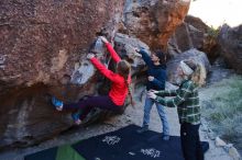 Bouldering in Hueco Tanks on 12/19/2019 with Blue Lizard Climbing and Yoga

Filename: SRM_20191219_1046390.jpg
Aperture: f/4.5
Shutter Speed: 1/250
Body: Canon EOS-1D Mark II
Lens: Canon EF 16-35mm f/2.8 L