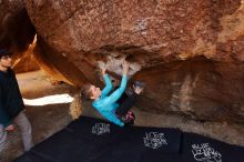 Bouldering in Hueco Tanks on 12/19/2019 with Blue Lizard Climbing and Yoga

Filename: SRM_20191219_1112120.jpg
Aperture: f/5.0
Shutter Speed: 1/250
Body: Canon EOS-1D Mark II
Lens: Canon EF 16-35mm f/2.8 L