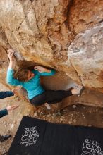 Bouldering in Hueco Tanks on 12/19/2019 with Blue Lizard Climbing and Yoga

Filename: SRM_20191219_1404250.jpg
Aperture: f/5.0
Shutter Speed: 1/250
Body: Canon EOS-1D Mark II
Lens: Canon EF 16-35mm f/2.8 L