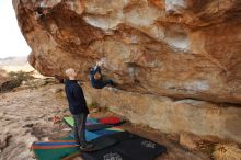 Bouldering in Hueco Tanks on 12/23/2019 with Blue Lizard Climbing and Yoga

Filename: SRM_20191223_1002510.jpg
Aperture: f/7.1
Shutter Speed: 1/250
Body: Canon EOS-1D Mark II
Lens: Canon EF 16-35mm f/2.8 L