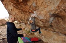Bouldering in Hueco Tanks on 12/23/2019 with Blue Lizard Climbing and Yoga

Filename: SRM_20191223_1004000.jpg
Aperture: f/6.3
Shutter Speed: 1/250
Body: Canon EOS-1D Mark II
Lens: Canon EF 16-35mm f/2.8 L