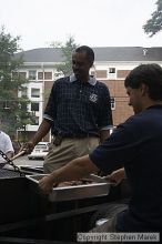 Coach Paul Hewitt and Jimmy Mitchell grill hamburgers at AXO Thursday night.  AXO was the winning sorority for the basketball attendance competition.

Filename: crw_0040_std.jpg
Aperture: f/5.6
Shutter Speed: 1/400
Body: Canon EOS DIGITAL REBEL
Lens: Sigma 15-30mm f/3.5-4.5 EX Aspherical DG DF
