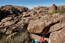 Bouldering in Hueco Tanks on 12/29/2019 with Blue Lizard Climbing and Yoga

Filename: SRM_20191229_1240050.jpg
Aperture: f/8.0
Shutter Speed: 1/250
Body: Canon EOS-1D Mark II
Lens: Canon EF 16-35mm f/2.8 L