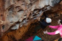 Bouldering in Hueco Tanks on 12/30/2019 with Blue Lizard Climbing and Yoga

Filename: SRM_20191230_1641361.jpg
Aperture: f/2.8
Shutter Speed: 1/250
Body: Canon EOS-1D Mark II
Lens: Canon EF 50mm f/1.8 II