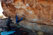 Bouldering in Hueco Tanks on 02/01/2020 with Blue Lizard Climbing and Yoga

Filename: SRM_20200201_1045530.jpg
Aperture: f/6.3
Shutter Speed: 1/250
Body: Canon EOS-1D Mark II
Lens: Canon EF 16-35mm f/2.8 L