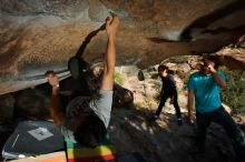 Bouldering in Hueco Tanks on 02/14/2020 with Blue Lizard Climbing and Yoga

Filename: SRM_20200214_1653330.jpg
Aperture: f/8.0
Shutter Speed: 1/250
Body: Canon EOS-1D Mark II
Lens: Canon EF 16-35mm f/2.8 L