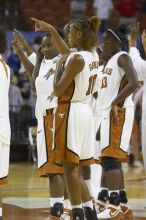 The lady longhorns defeated the Oral Roberts University's (ORU) Golden Eagles 79-40 Saturday night.

Filename: SRM_20061125_1405481.jpg
Aperture: f/4.5
Shutter Speed: 1/200
Body: Canon EOS-1D Mark II
Lens: Canon EF 80-200mm f/2.8 L