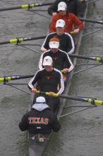 Texas' second varsity eight boat placed second with a time of 29:07.0.  The women's rowing team competed in the 2008 Fighting Nutria on Saturday, February 16, 2008.

Filename: SRM_20080216_0828141.jpg
Aperture: f/4.0
Shutter Speed: 1/800
Body: Canon EOS-1D Mark II
Lens: Canon EF 300mm f/2.8 L IS