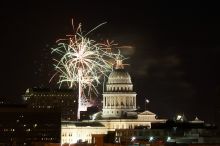 Austin Independence Day fireworks with the Capitol building, as viewed from atop the Manor Garage at The University of Texas at Austin.  The fireworks were launched from Auditorium Shores, downtown Austin, Friday, July 4, 2008.

Filename: SRM_20080704_2134365.jpg
Aperture: f/11.0
Shutter Speed: 10/1
Body: Canon EOS 20D
Lens: Canon EF 80-200mm f/2.8 L