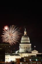 Austin Independence Day fireworks with the Capitol building, as viewed from atop the Manor Garage at The University of Texas at Austin.  The fireworks were launched from Auditorium Shores, downtown Austin, Friday, July 4, 2008.

Filename: SRM_20080704_2136368.jpg
Aperture: f/11.0
Shutter Speed: 10/1
Body: Canon EOS 20D
Lens: Canon EF 80-200mm f/2.8 L