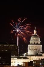 Austin Independence Day fireworks with the Capitol building, as viewed from atop the Manor Garage at The University of Texas at Austin.  The fireworks were launched from Auditorium Shores, downtown Austin, Friday, July 4, 2008.

Filename: SRM_20080704_2147126.jpg
Aperture: f/11.0
Shutter Speed: 5/1
Body: Canon EOS 20D
Lens: Canon EF 80-200mm f/2.8 L
