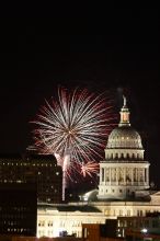 Austin Independence Day fireworks with the Capitol building, as viewed from atop the Manor Garage at The University of Texas at Austin.  The fireworks were launched from Auditorium Shores, downtown Austin, Friday, July 4, 2008.

Filename: SRM_20080704_2150323.jpg
Aperture: f/11.0
Shutter Speed: 5/1
Body: Canon EOS 20D
Lens: Canon EF 80-200mm f/2.8 L