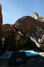 Bouldering during the Hueco Tanks Awesome Fest 14.2.

Filename: srm_20140223_11290097.jpg
Aperture: f/5.6
Shutter Speed: 1/640
Body: Canon EOS-1D Mark II
Lens: Canon EF 16-35mm f/2.8 L