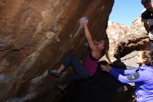 Bouldering in Hueco Tanks on 02/27/2016 with Blue Lizard Climbing and Yoga

Filename: SRM_20160227_1157390.JPG
Aperture: f/5.6
Shutter Speed: 1/250
Body: Canon EOS 20D
Lens: Canon EF 16-35mm f/2.8 L