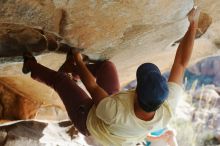 Bouldering in Hueco Tanks on 11/03/2018 with Blue Lizard Climbing and Yoga

Filename: SRM_20181103_1000480.jpg
Aperture: f/4.0
Shutter Speed: 1/640
Body: Canon EOS-1D Mark II
Lens: Canon EF 50mm f/1.8 II