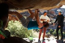 Bouldering in Hueco Tanks on 11/03/2018 with Blue Lizard Climbing and Yoga

Filename: SRM_20181103_1009260.jpg
Aperture: f/5.6
Shutter Speed: 1/500
Body: Canon EOS-1D Mark II
Lens: Canon EF 50mm f/1.8 II