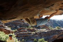 Bouldering in Hueco Tanks on 11/03/2018 with Blue Lizard Climbing and Yoga

Filename: SRM_20181103_1011241.jpg
Aperture: f/5.6
Shutter Speed: 1/640
Body: Canon EOS-1D Mark II
Lens: Canon EF 50mm f/1.8 II
