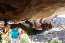 Bouldering in Hueco Tanks on 11/03/2018 with Blue Lizard Climbing and Yoga

Filename: SRM_20181103_1014400.jpg
Aperture: f/5.6
Shutter Speed: 1/250
Body: Canon EOS-1D Mark II
Lens: Canon EF 50mm f/1.8 II