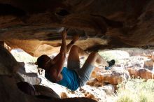 Bouldering in Hueco Tanks on 11/03/2018 with Blue Lizard Climbing and Yoga

Filename: SRM_20181103_1036530.jpg
Aperture: f/5.6
Shutter Speed: 1/400
Body: Canon EOS-1D Mark II
Lens: Canon EF 50mm f/1.8 II