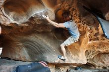 Bouldering in Hueco Tanks on 11/03/2018 with Blue Lizard Climbing and Yoga

Filename: SRM_20181103_1612370.jpg
Aperture: f/2.8
Shutter Speed: 1/160
Body: Canon EOS-1D Mark II
Lens: Canon EF 16-35mm f/2.8 L