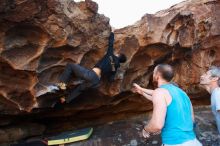 Bouldering in Hueco Tanks on 11/03/2018 with Blue Lizard Climbing and Yoga

Filename: SRM_20181103_1635031.jpg
Aperture: f/4.0
Shutter Speed: 1/320
Body: Canon EOS-1D Mark II
Lens: Canon EF 16-35mm f/2.8 L